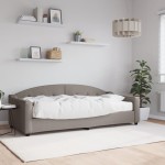 vidaXL Pat de zi cu saltea, gri taupe, 90x200 cm, textil vidaXL Pat de zi cu saltea, gri taupe, 90x200 cm, textil