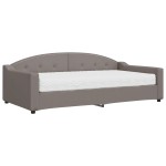 vidaXL Pat de zi cu saltea, gri taupe, 100x200 cm, textil