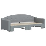 vidaXL Pat de zi cu extensie, gri deschis, 80x200 cm, textil vidaXL Pat de zi cu extensie, gri deschis, 80x200 cm, textil