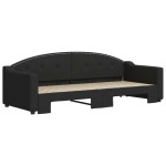 vidaXL Pat de zi cu extensie, negru, 80x200 cm, textil vidaXL Pat de zi cu extensie, negru, 80x200 cm, textil