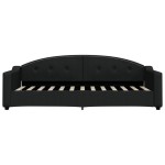vidaXL Pat de zi cu extensie, negru, 80x200 cm, textil vidaXL Pat de zi cu extensie, negru, 80x200 cm, textil