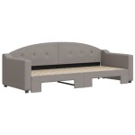 vidaXL Pat de zi cu extensie, gri taupe, 80x200 cm, textil vidaXL Pat de zi cu extensie, gri taupe, 80x200 cm, textil