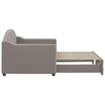 vidaXL Pat de zi cu extensie, gri taupe, 80x200 cm, textil vidaXL Pat de zi cu extensie, gri taupe, 80x200 cm, textil