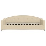 vidaXL Pat de zi cu extensie, crem, 80x200 cm, textil vidaXL Pat de zi cu extensie, crem, 80x200 cm, textil