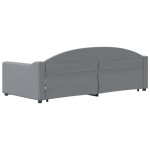 vidaXL Pat de zi cu extensie, gri deschis, 90x200 cm, textil