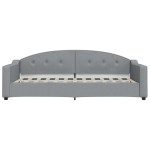 vidaXL Pat de zi cu extensie, gri deschis, 90x200 cm, textil