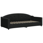 vidaXL Pat de zi cu extensie, negru, 90x200 cm, textil vidaXL Pat de zi cu extensie, negru, 90x200 cm, textil