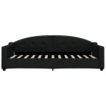 vidaXL Pat de zi cu extensie, negru, 90x200 cm, textil vidaXL Pat de zi cu extensie, negru, 90x200 cm, textil