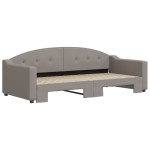 vidaXL Pat de zi cu extensie, gri taupe, 90x200 cm, textil