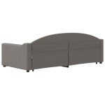 vidaXL Pat de zi cu extensie, gri taupe, 90x200 cm, textil