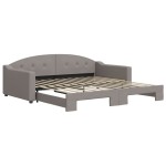 vidaXL Pat de zi cu extensie, gri taupe, 100x200 cm, textil vidaXL Pat de zi cu extensie, gri taupe, 100x200 cm, textil