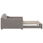 vidaXL Pat de zi cu extensie, gri taupe, 100x200 cm, textil vidaXL Pat de zi cu extensie, gri taupe, 100x200 cm, textil