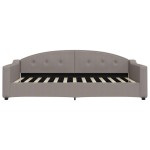 vidaXL Pat de zi cu extensie, gri taupe, 100x200 cm, textil vidaXL Pat de zi cu extensie, gri taupe, 100x200 cm, textil