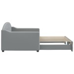 vidaXL Pat de zi cu extensie, gri deschis, 90x190 cm, textil vidaXL Pat de zi cu extensie, gri deschis, 90x190 cm, textil