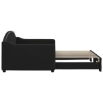 vidaXL Pat de zi cu extensie, negru, 90x190 cm, textil vidaXL Pat de zi cu extensie, negru, 90x190 cm, textil