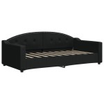 vidaXL Pat de zi cu extensie, negru, 90x190 cm, textil vidaXL Pat de zi cu extensie, negru, 90x190 cm, textil