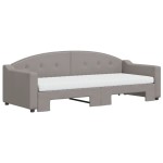 vidaXL Pat de zi cu extensie și saltele, gri taupe, 80x200 cm, textil vidaXL Pat de zi cu extensie și saltele, gri taupe, 80x200 cm, textil