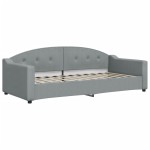 vidaXL Pat de zi cu extensie și saltele, gri deschis 90x200 cm textil vidaXL Pat de zi cu extensie și saltele, gri deschis 90x200 cm textil