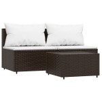vidaXL Set mobilier de grădină cu perne, 3 piese, maro, poliratan vidaXL Set mobilier de grădină cu perne, 3 piese, maro, poliratan