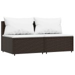 vidaXL Set mobilier de grădină cu perne, 3 piese, maro, poliratan vidaXL Set mobilier de grădină cu perne, 3 piese, maro, poliratan