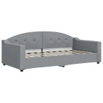 vidaXL Pat de zi cu extensie și saltele, gri deschis 90x190 cm textil