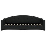vidaXL Pat de zi cu extensie și sertare, negru, 80x200 cm, textil
