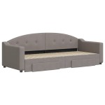 vidaXL Pat de zi cu extensie și sertare, gri taupe, 80x200 cm, textil