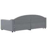 vidaXL Pat de zi cu extensie și sertare, gri deschis, 90x200cm textil