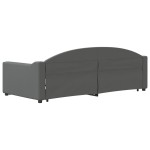 vidaXL Pat de zi cu extensie și sertare, gri închis, 90x200 cm textil