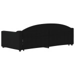 vidaXL Pat de zi cu extensie și sertare, negru, 90x200 cm, textil