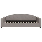 vidaXL Pat de zi cu extensie și sertare, gri taupe, 90x200 cm, textil