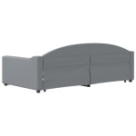 vidaXL Pat de zi cu extensie și sertare, gri deschis 100x200 cm textil vidaXL Pat de zi cu extensie și sertare, gri deschis 100x200 cm textil