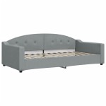 vidaXL Pat de zi cu extensie și sertare, gri deschis 100x200 cm textil vidaXL Pat de zi cu extensie și sertare, gri deschis 100x200 cm textil
