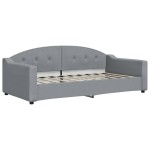 vidaXL Pat de zi cu extensie și sertare, gri deschis, 90x190cm, textil