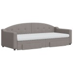 vidaXL Pat de zi cu extensie și sertare, gri taupe, 80x200 cm, textil