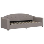 vidaXL Pat de zi cu extensie și sertare, gri taupe, 80x200 cm, textil