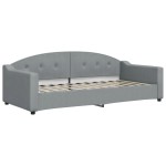 vidaXL Pat de zi cu extensie și sertare, gri deschis, 90x200 cm textil