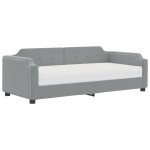 vidaXL Pat de zi cu saltea, gri deschis, 80x200 cm, textil