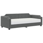 vidaXL Pat de zi cu saltea, gri închis, 80x200 cm, textil