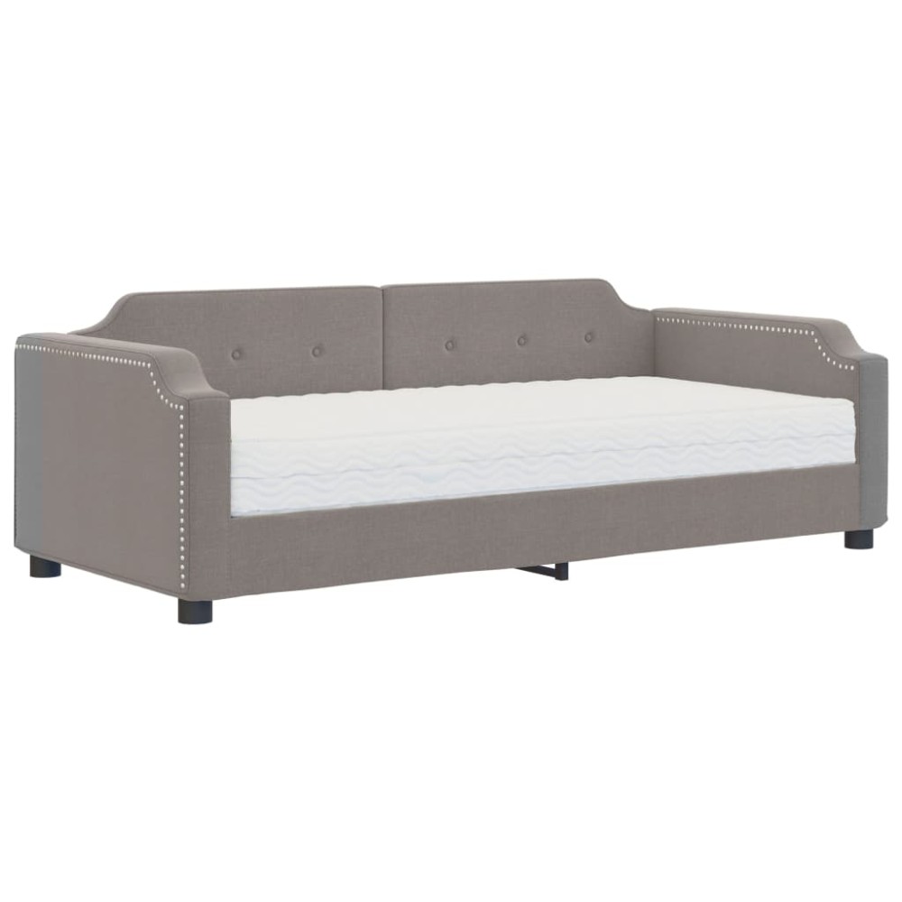 vidaXL Pat de zi cu saltea, gri taupe, 80x200 cm, textil