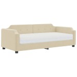 vidaXL Pat de zi cu saltea, crem, 80x200 cm, textil