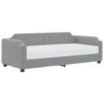 vidaXL Pat de zi cu saltea, gri deschis, 90x200 cm, textil