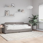 vidaXL Pat de zi cu saltea, gri taupe, 90x200 cm, textil vidaXL Pat de zi cu saltea, gri taupe, 90x200 cm, textil