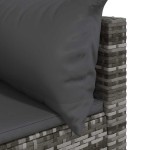vidaXL Canapele de colț de grădină cu perne, 2 buc., gri, poliratan vidaXL Canapele de colț de grădină cu perne, 2 buc., gri, poliratan