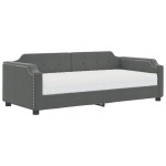 vidaXL Pat de zi cu saltea, gri închis, 100x200 cm, textil
