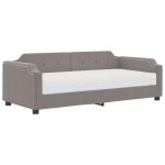 vidaXL Pat de zi cu saltea, gri taupe, 100x200 cm, textil