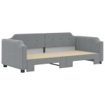 vidaXL Pat de zi cu extensie, gri deschis, 80x200 cm, textil vidaXL Pat de zi cu extensie, gri deschis, 80x200 cm, textil