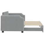 vidaXL Pat de zi cu extensie, gri deschis, 80x200 cm, textil vidaXL Pat de zi cu extensie, gri deschis, 80x200 cm, textil