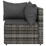 vidaXL Set mobilier de grădină cu perne, 3 piese, gri, poliratan vidaXL Set mobilier de grădină cu perne, 3 piese, gri, poliratan
