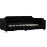 vidaXL Pat de zi cu extensie, negru, 80x200 cm, textil vidaXL Pat de zi cu extensie, negru, 80x200 cm, textil